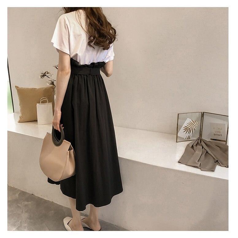 2点セットTシャツ+スカート/ セットアップ/ レディース服/痩せた