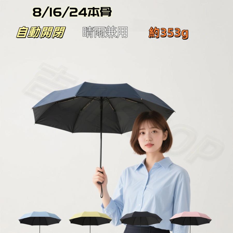 一部即納 折りたたみ傘 自動開閉 晴雨兼用 UVカット 8/16/24本骨