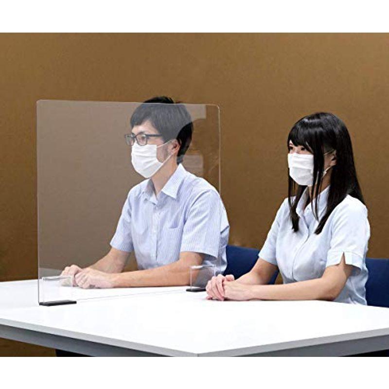 割引発見 プラポートオフィスやカウンターに最適日本製PET透明飛沫防止パーテーション薄型スタンドタイプ(窓なし)Lサイズ(返品交換不可) パーテーション、衝立