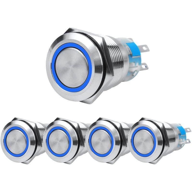 Andux Space オルタネイト 押しボタンスイッチ 平頭 環状LEDライト ボタンスイッチ 5個セット 装着内径19mm 防水 JSA｜yosiyosi-dou2｜05