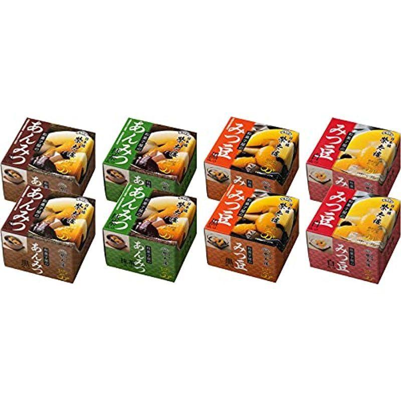 榮太樓(えいたろう)和菓子屋のあんみつ 和菓子屋のみつ豆 4種アソート ( 和菓子屋のあんみつ 黒みつ 2缶 / 和菓子屋のあんみつ 抹茶み