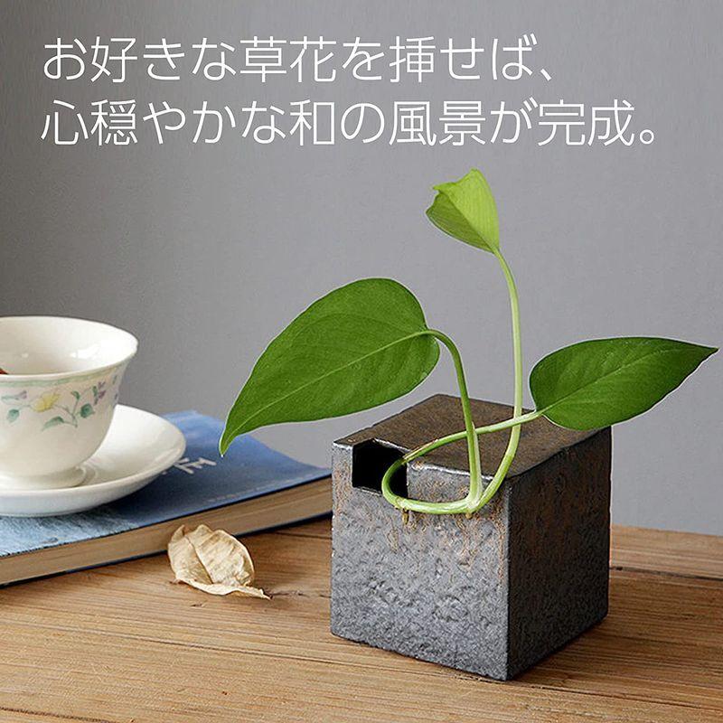 超格安一点 ミニ モダン 和風 陶器 一輪挿し 花瓶 Pro Fufufu レトロ 正方形 花器 わびさび 小さい 花瓶 花器 Www We Job Com