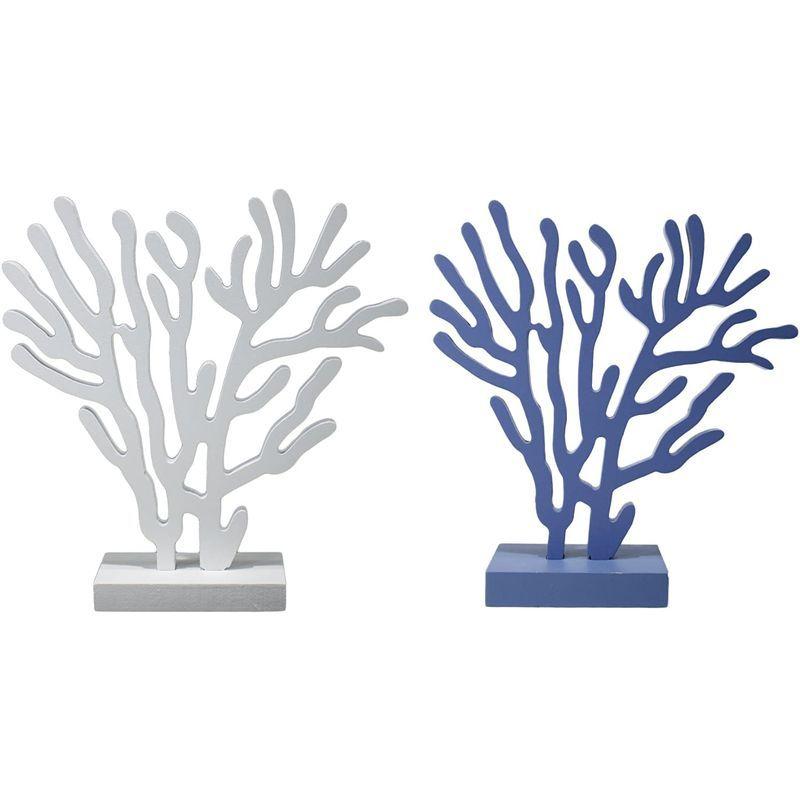早割クーポン おしゃれ マリン風 爽やかな 色合い 珊瑚 オブジェ ブルー ホワイト 2個セット オブジェ 置き物 Www Oroagri Eu
