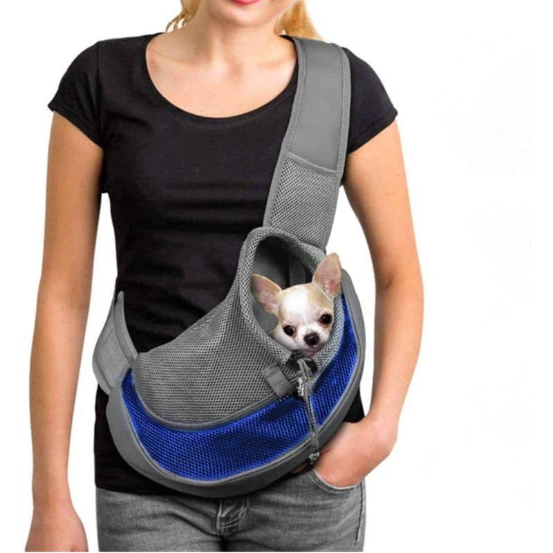 ペットキャリアースリング 小型犬 猫用 ハンズフリー パプース 小さな動物 子犬 猫用 トラベルバッグ ハンズフリー トート パプース 調節可能なパッド入りショルダースト 向日葵商店