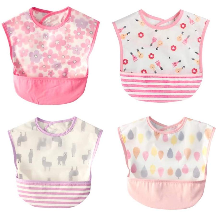 食事用エプロン ベビー エプロン 赤ちゃん 立体ポケット 保育園 名前入 汚いにくい 洗いやすいと