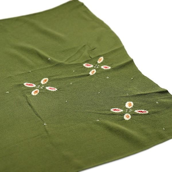 正絹ちりめん 絞り 風呂敷 縮緬 ふろしき 68cm幅　NO.519 難あり 正絹 ちりめん 縮緬 絞り 風呂敷 ふろしき 金茶 67×67cm