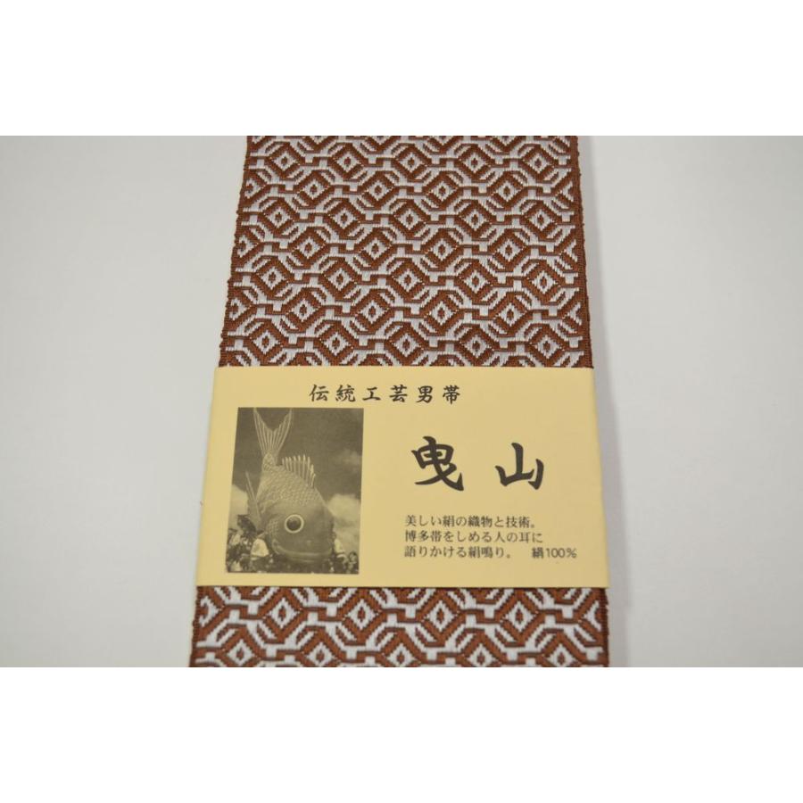 角帯 伝統工芸 本場筑前博多織 タグ付き 絹100％ 茶色 献上柄 紳士 男性用 定番 正絹 メンズ 男帯 着物 浴衣 和装 長さ約400cm 【キモノオフ野々市若松店】 楽天市場】＼GW限定クーポン／[一番人気！] 本場筑前博多織 正絹 角帯