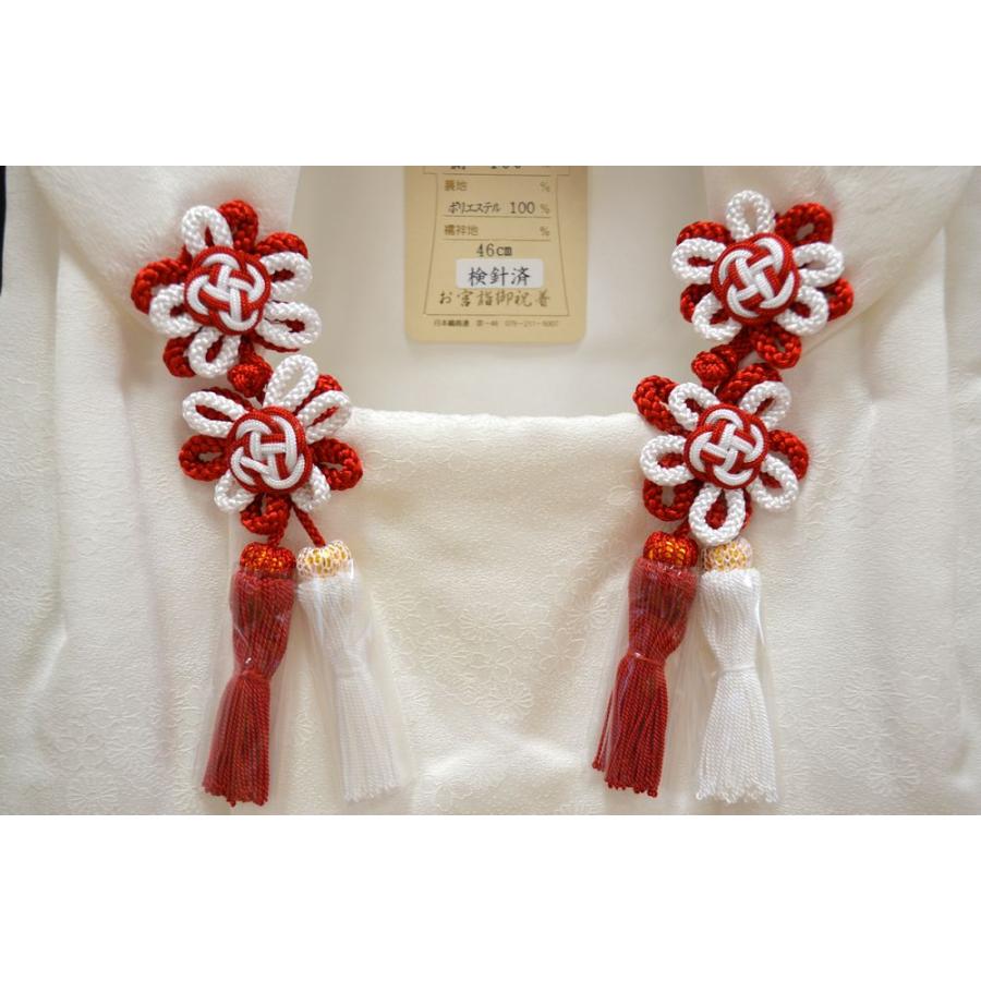 女の子 七五三 かわいい被布 白 正絹 刺繍柄 日本製3歳用 ngs