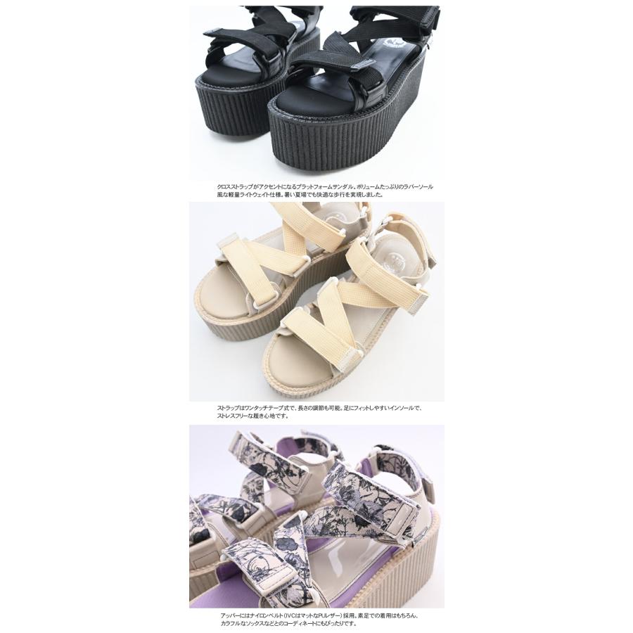 YOSUKE 公式 / ヨースケ 厚底サンダル レディース クロス