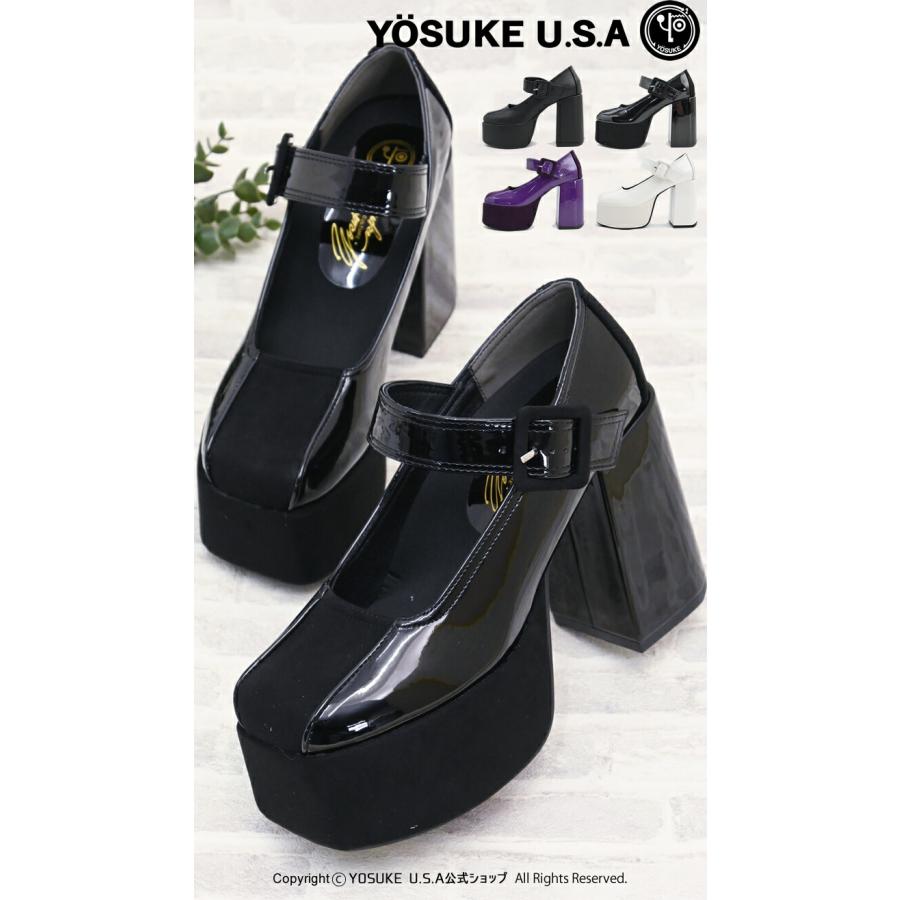 YOSUKE（ヨースケ） 厚底パンプス ストラップ レディース スクエアトゥ