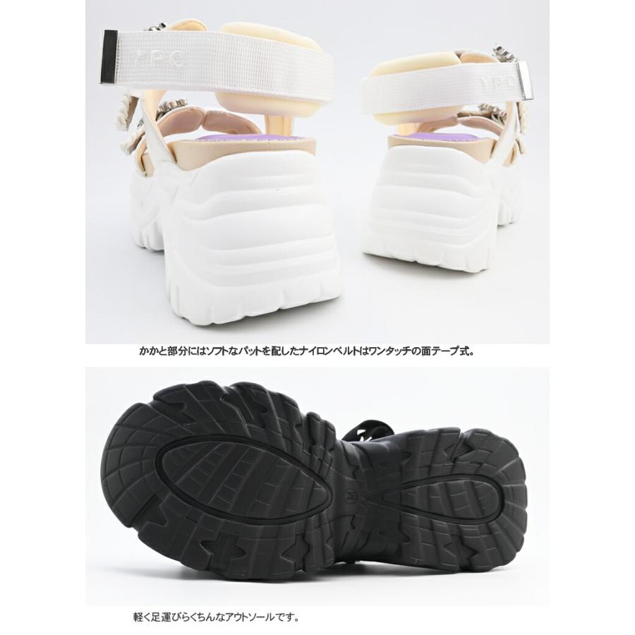 YOSUKE（ヨースケ） 厚底サンダル ビジューバックル付き バックベルト