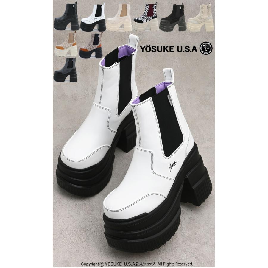 YOSUKE（ヨースケ） 厚底ブーツ レディース サイドゴアブーツ ショート