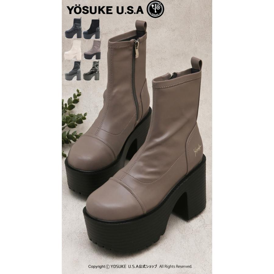 YOSUKE（ヨースケ） 厚底ブーツ ストレッチブーツ レディース ショート