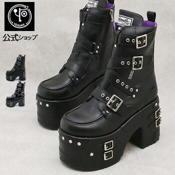 YOSUKE（ヨースケ） 厚底ブーツ メンズ ベルト スタッズ12cm ヒール