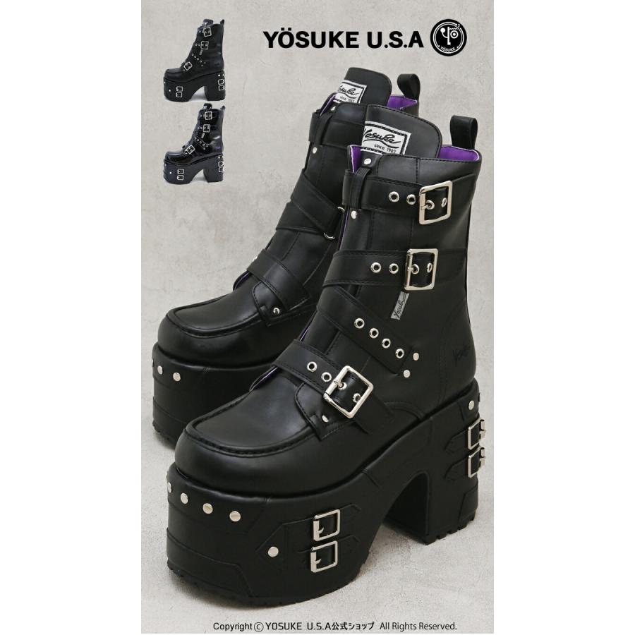 希少 alfredoBANNISTER スタッズベルト 厚底ブーツ Y2K YOSUKE（ヨースケ） 厚底ブーツ メンズ ベルト スタッズ12cm ヒール