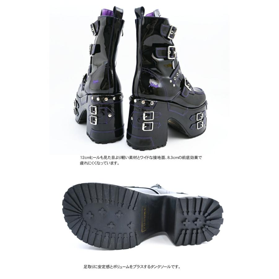 YOSUKE（ヨースケ） 厚底ブーツ メンズ ベルト スタッズ12cm ヒール