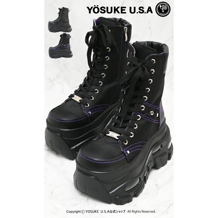 YOSUKE ヨースケ 厚底スニーカー 公式キズ補修液付 厚底ブーツ レースアップブーツ メンズ アクエリアム 10cm エアーソール ボリュームソール 靴 爆買 ヨースケ公式 ヤフーショップ - 通販 - Yahoo ショッピング