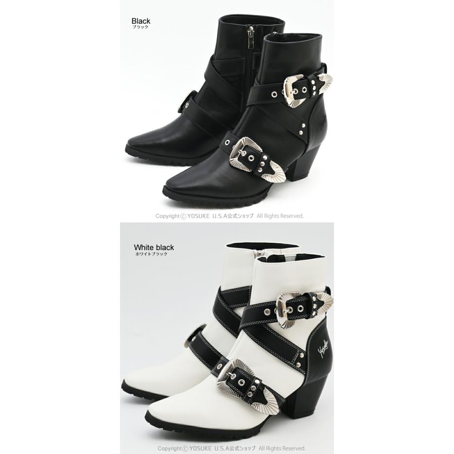 YOSUKE（ヨースケ） バックル付きショートブーツ ウエスタンブーツ風