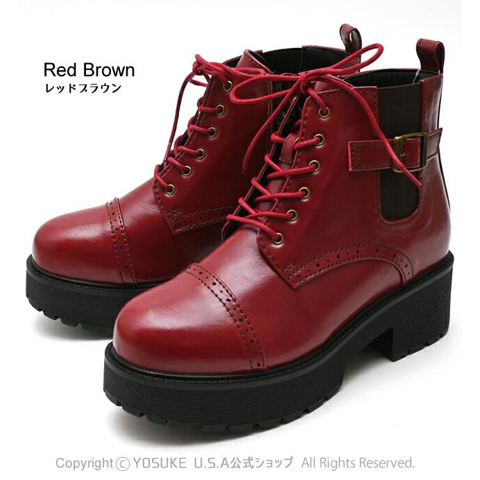 公式SHOP特典キズ補修液付 / ヨースケ YOSUKE 厚底 レースアップブーツ 