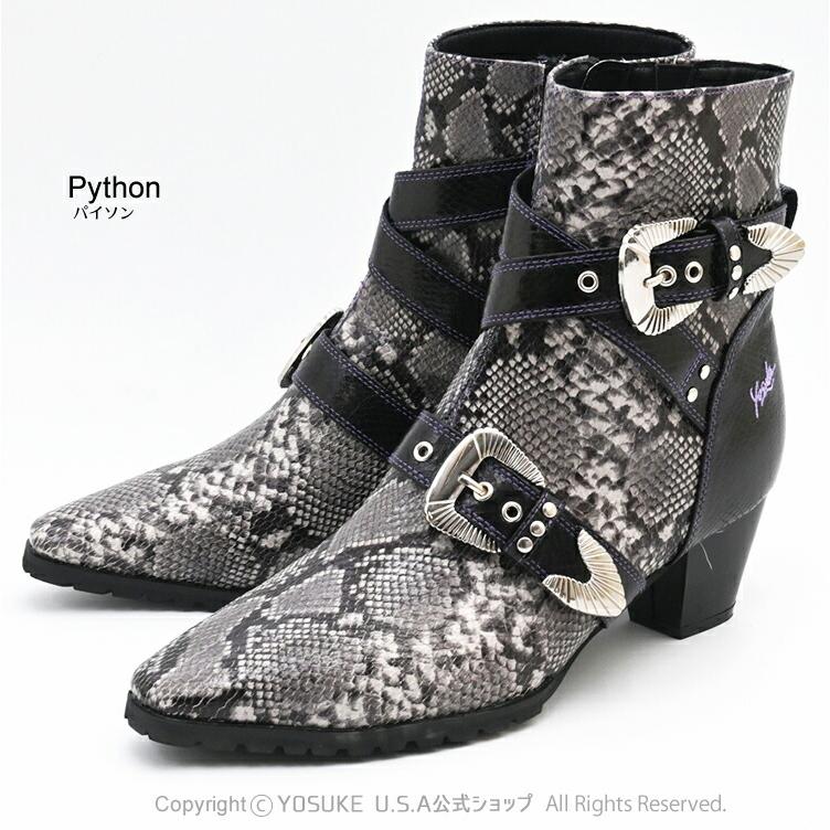 YOSUKE（ヨースケ） バックル付き ショートブーツ ウエスタンブーツ風