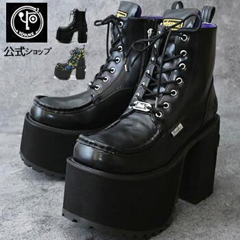 お値下げ中です！【YOSUKE】厚底ヒールレースアップブーツ YOSUKE ヨースケ 厚底 ブーツ レースアップブーツ ショート