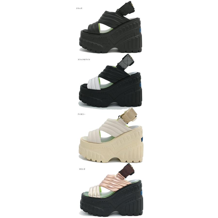 YOSUKE（ヨースケ） 厚底 パテッドサンダル レディース スクエアトゥ