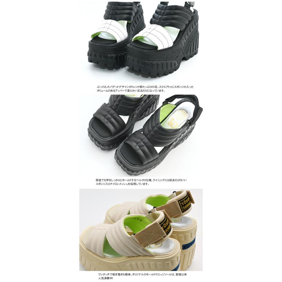 YOSUKE ヨースケ 厚底 パテッドサンダル レディース スクエア