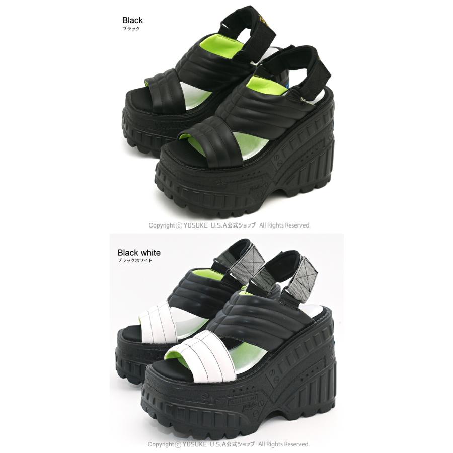 YOSUKE（ヨースケ） 厚底 パテッドサンダル レディース スクエアトゥ