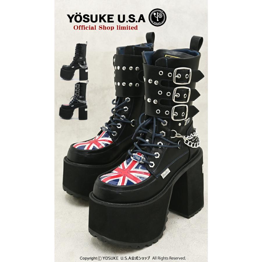 YOSUKE（ヨースケ） 厚底ブーツ レディース レースアップブーツ
