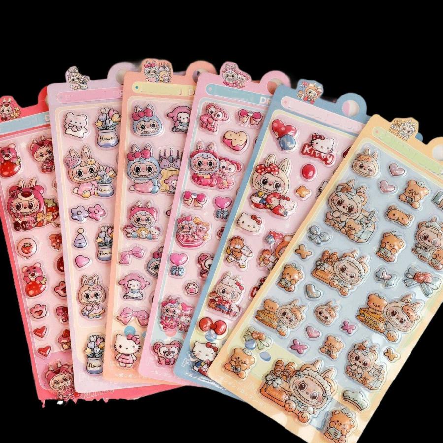 ラブブ キティ ぷっくりシール ぷっくり立体がかわいい