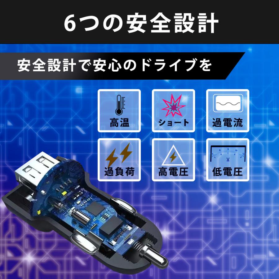 シガーソケット USB 2口 電圧計 QC3.0  電源 増設 カーチャージャー 12V 24V 車載 延長｜yotsukadostore｜05