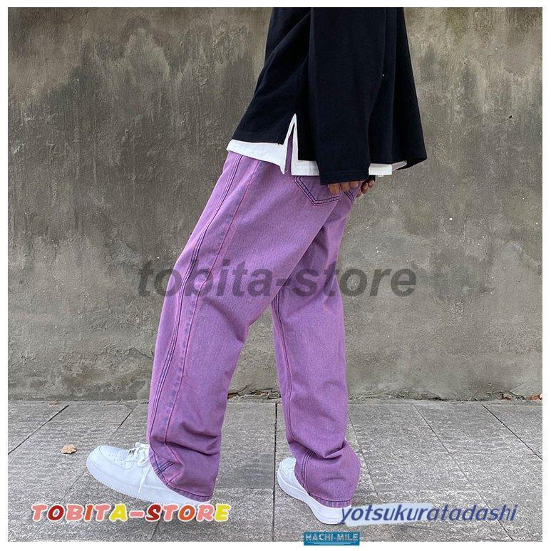 デニムパンツ メンズ ワイドルック ビッグシルエット ストレート デニムパンツ メンズ ワイドルック ビッグシルエット ストレート