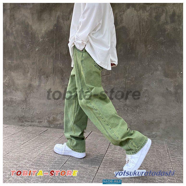 デニムパンツ メンズ ワイドルック ビッグシルエット ストレート デニムパンツ メンズ ワイドルック ビッグシルエット ストレート