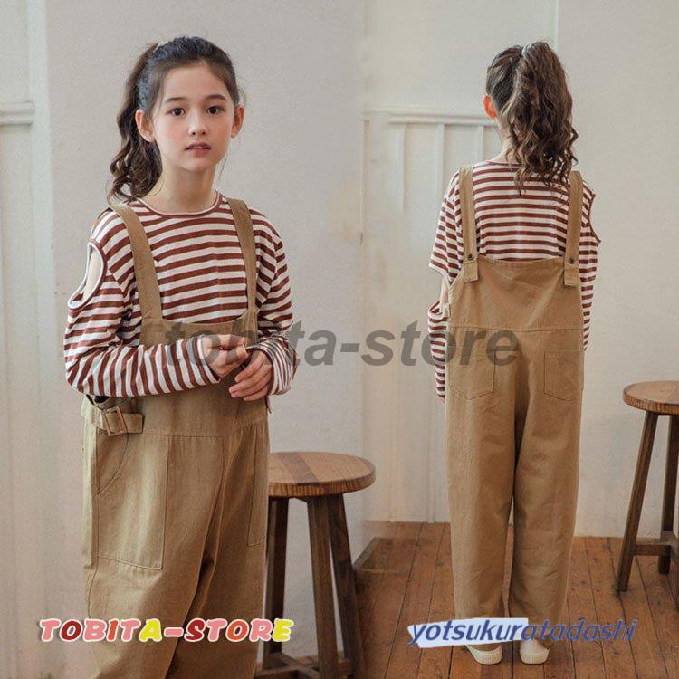 女子150サイズ〜Sサイズ　オーバーオールとＴシャツ　セット サロペット オーバーオール 女の子 子供服 春 夏 キッズ セットアップ
