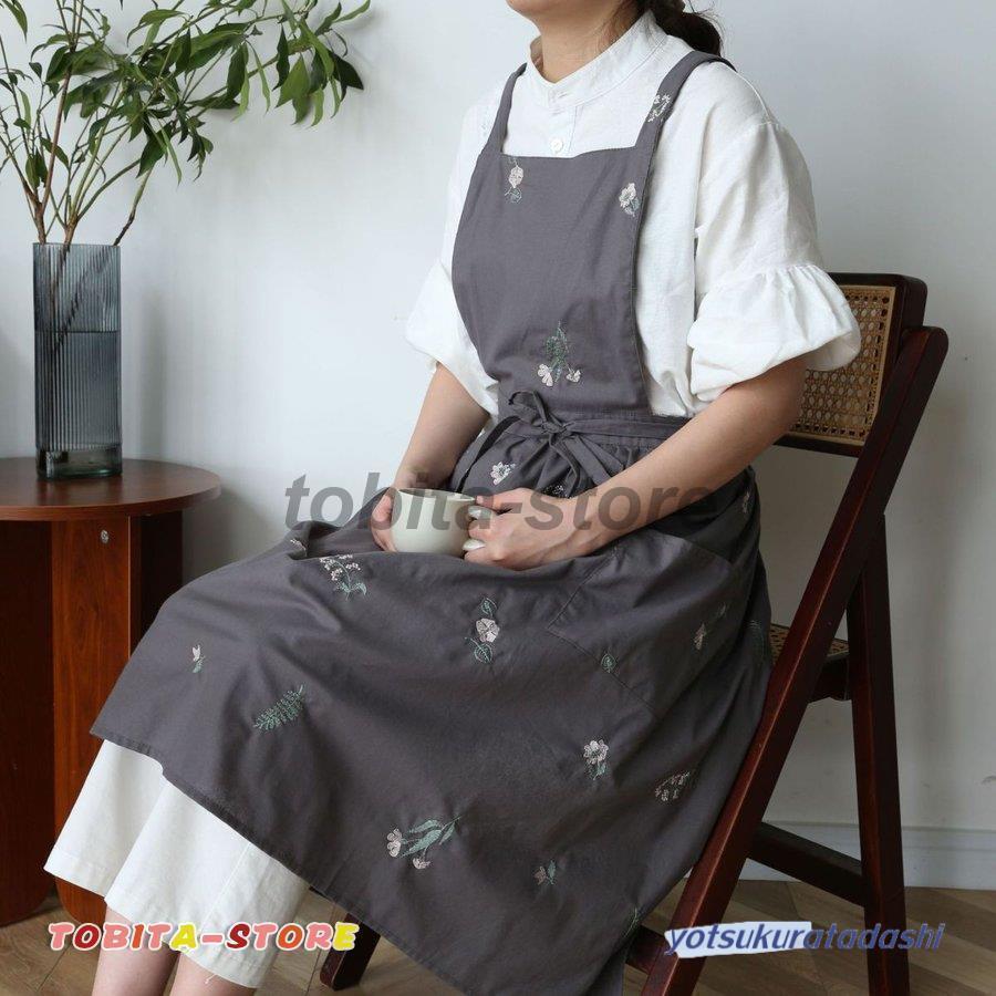 爆買 エプロン 刺繍 撥水 柔らか キチン レディース 可愛い 婦人 保育