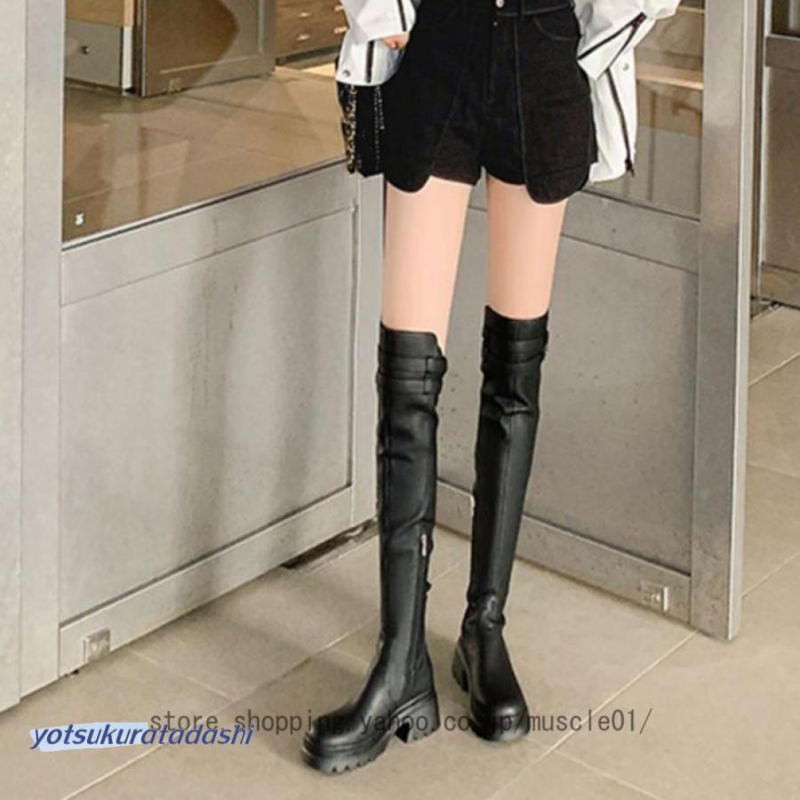 ニーハイブーツ レディース 厚底 ストレッチブーツ オーバーニー ニーハイブーツ レディース 厚底 ストレッチブーツ オーバーニー