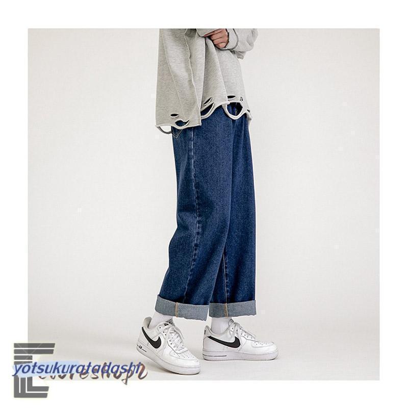 ワイド デニムパンツ メンズ ストレートジーンズ バギー パンツ ワイド デニムパンツ メンズ ストレートジーンズ バギー パンツ