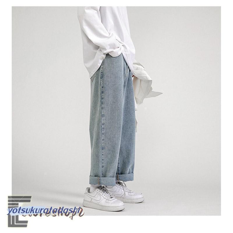 ワイド デニムパンツ メンズ ストレートジーンズ バギー パンツ ワイド デニムパンツ メンズ ストレートジーンズ バギー パンツ