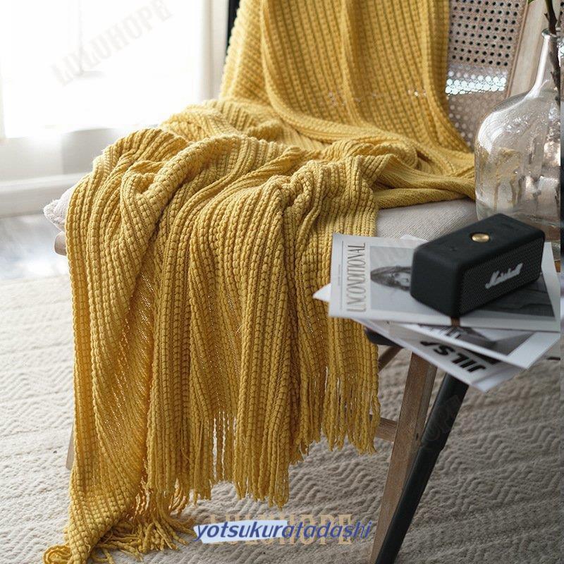 ニットの毛布とソファの毛布と昼寝のins北欧風の砂のマットに部屋を飾った 楽天市場】ブランケット 北欧 大判 ひざ掛け おしゃれ ニット