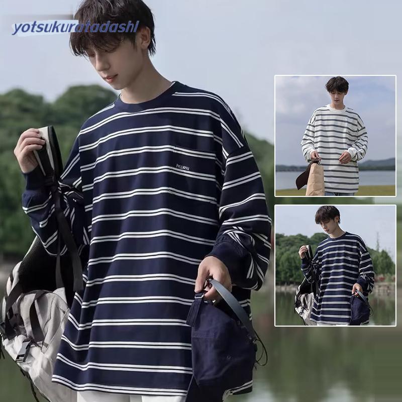 爆買 Tシャツ メンズ 長袖 ボーダー ロンT 春秋服 クルーネック