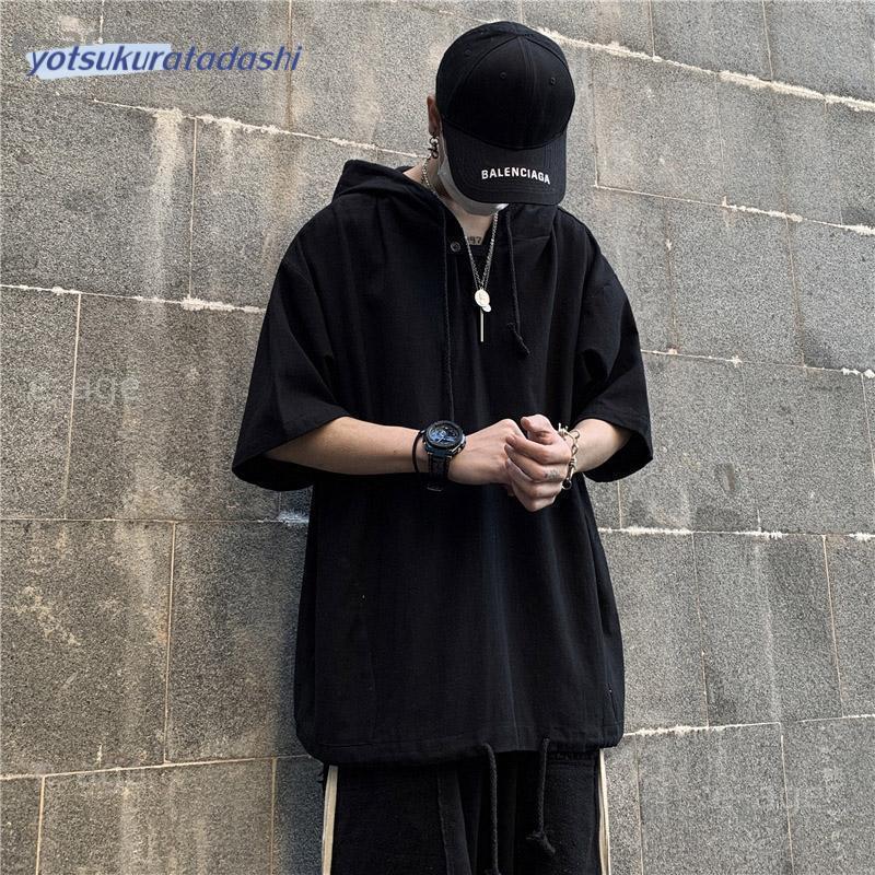 半袖パーカー メンズ トップス Tシャツ 夏パーカー 半袖 通勤