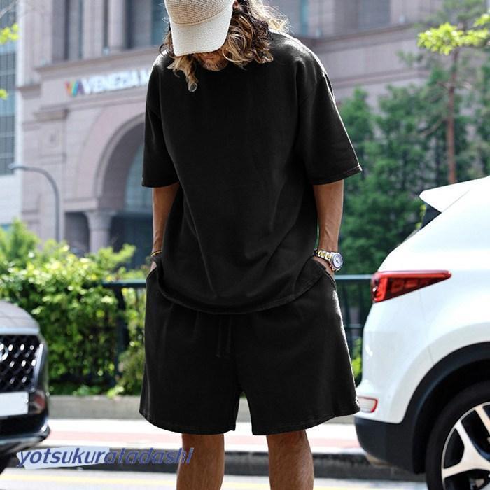 上下セット オーバーサイズ 半袖 メンズ 夏服 Tシャツ ショート