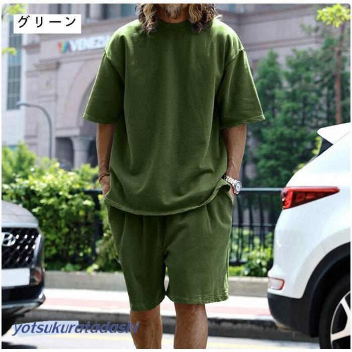上下セット オーバーサイズ 半袖 メンズ 夏服 Tシャツ ショート