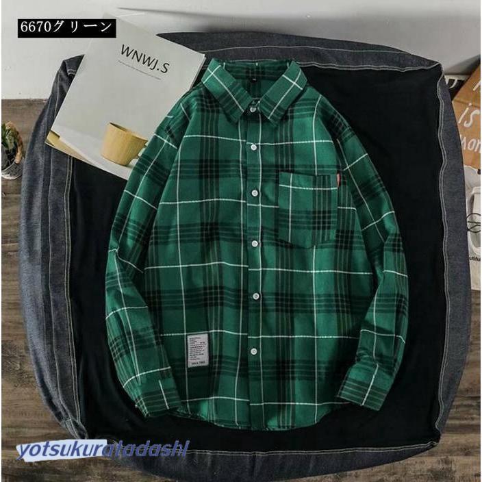 【新品未使用】MARKAWARE グリーン系　チェック ネルシャツ 長袖 チェックシャツ メンズ ネルシャツ シャツ チェック柄 長袖