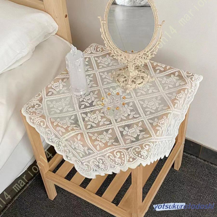エレガント レースのテーブルクロス 小さめ 正方形 華やか 花柄