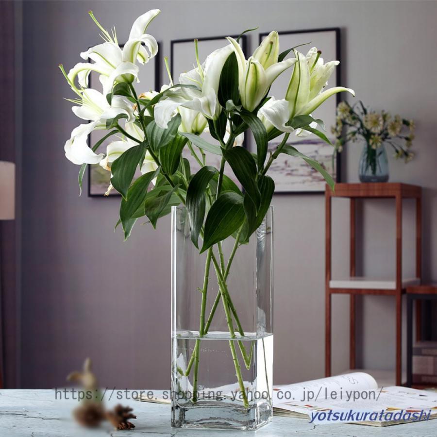 ガラスの花瓶 透明 花器 フラワーベース 30cm ガラスベース ガラス