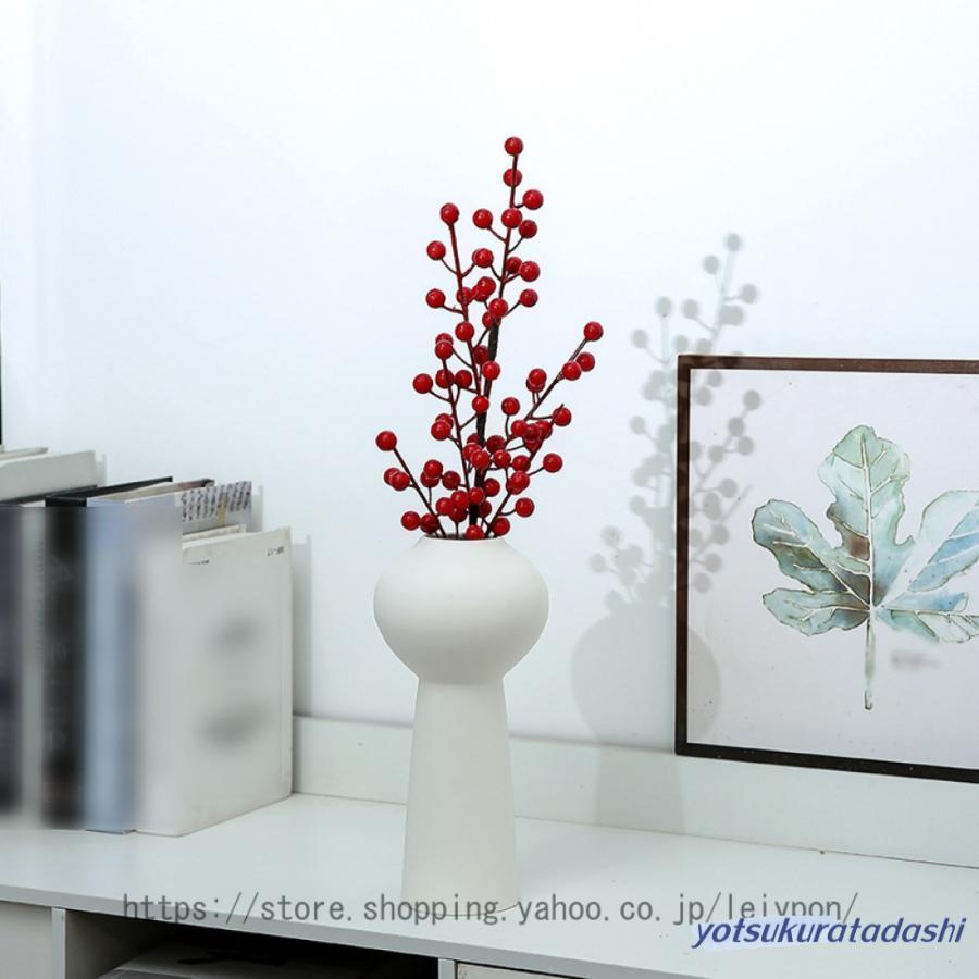 紫とオレンジの花柄 陶器製花瓶 高さ約25cm 造花付き 341009-re-img.jpg