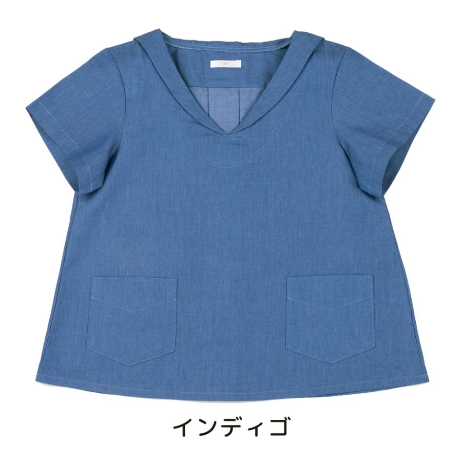 スモック 半袖 無地 セーラー 撥水 抗菌 消臭 100 110 120 130
