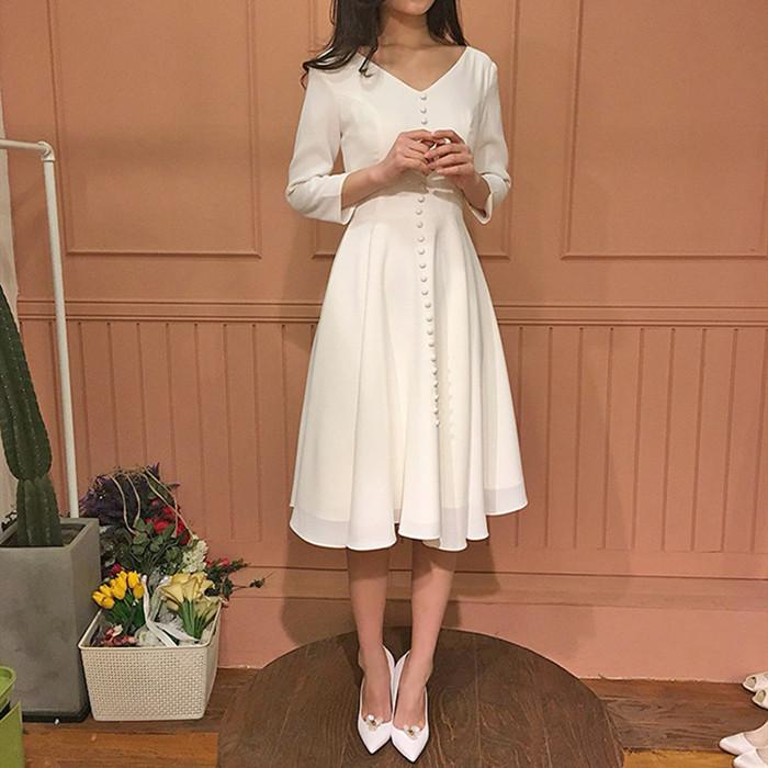 新品 本物 当店在庫だから安心 二次会 結婚式 ワンピース ミモレ丈 長袖 ウェディグドレス 花嫁 前撮り おしゃれ お呼びばれ 発表会 ドレス 大きいサイズ 演奏会 結婚式 パーティドレス エンパイアライン サイズ Xs Www Tvusac Com