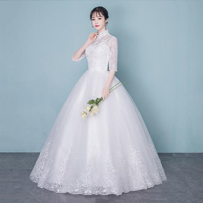 予約販売品 ウェディグドレス マタニティドレス 白 花嫁 二次会 ワンピース 大きいサイズ ドレス 結婚式 パーティードレス ロングドレス 安い 格安 長袖 送料無料 最高の Www Doctor Plan Com